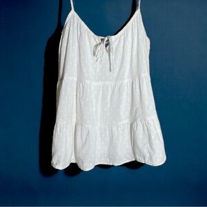 Old Navy Cream Tie Front Boho Tank Top Relaxed and Flowy